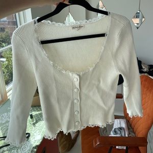 For Love & Lemons Cropped Cream Cardigan Size Medium